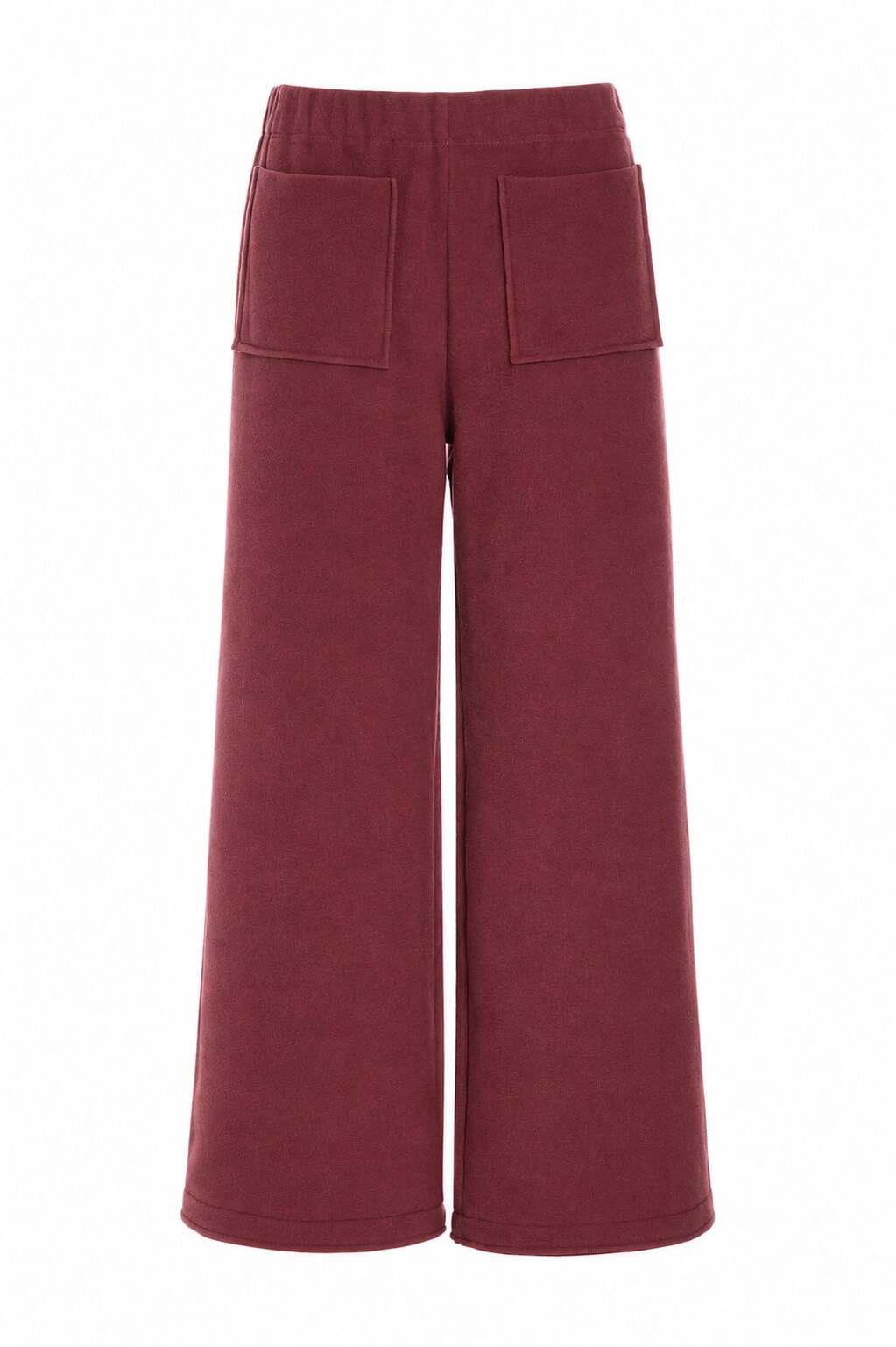 Fleece trousers with patch pockets in Bordeaux from Henriette Steffensen Copenhagen