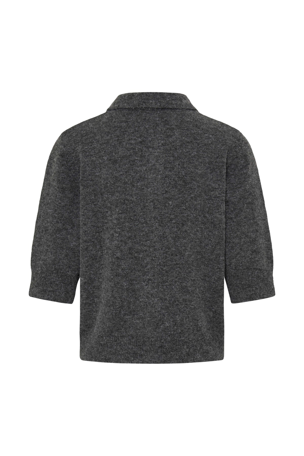 b.young Ofira dark grey cardigan back view with elbow-length sleeves