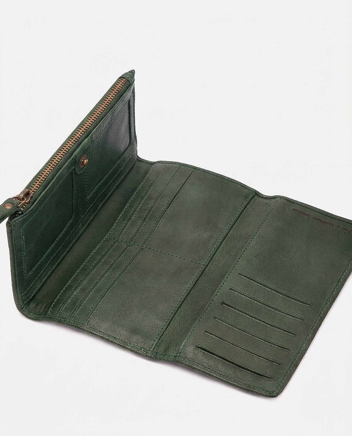 Khaki green leather purse from BIBA