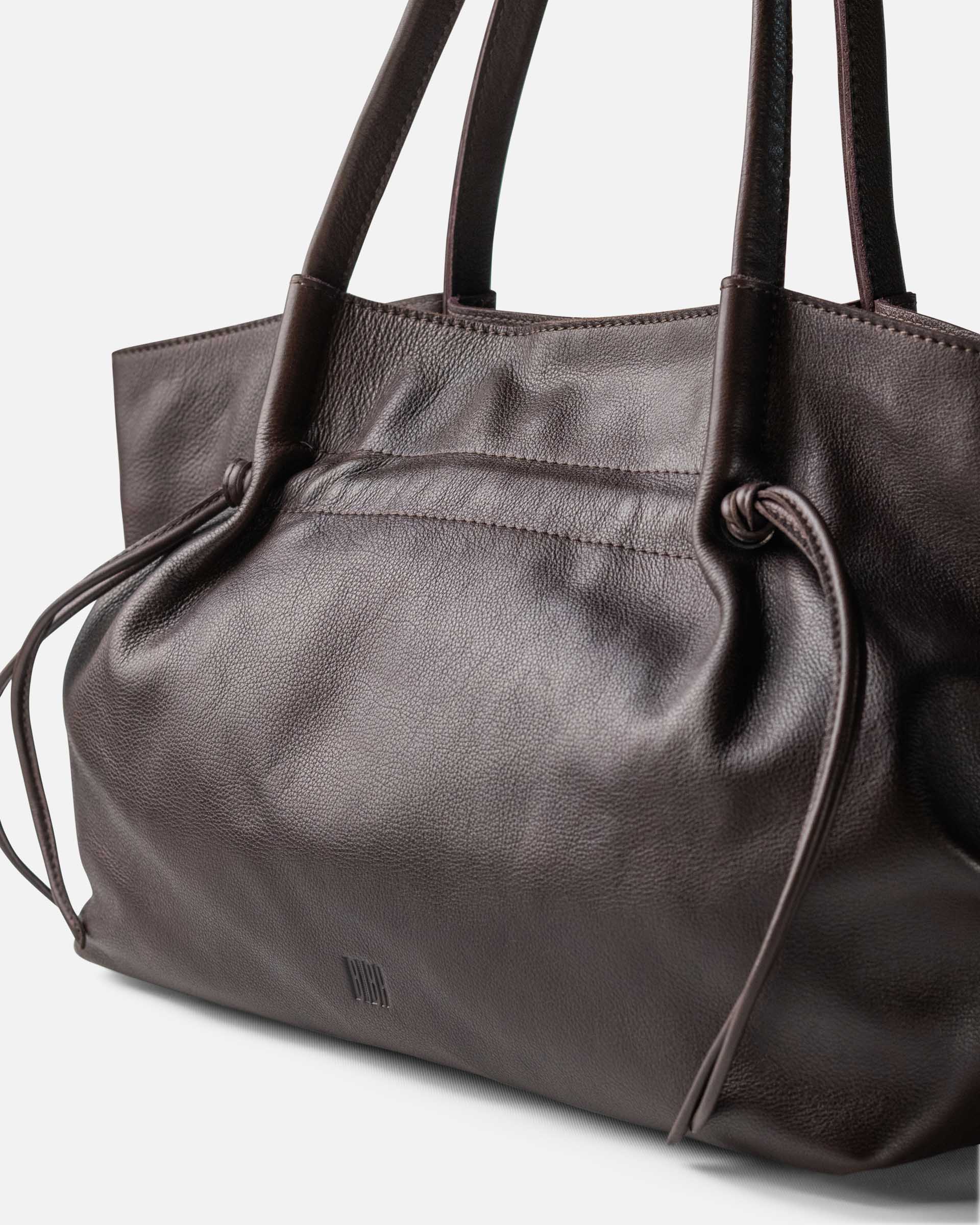 BIBA Leather tote bag in aubergine