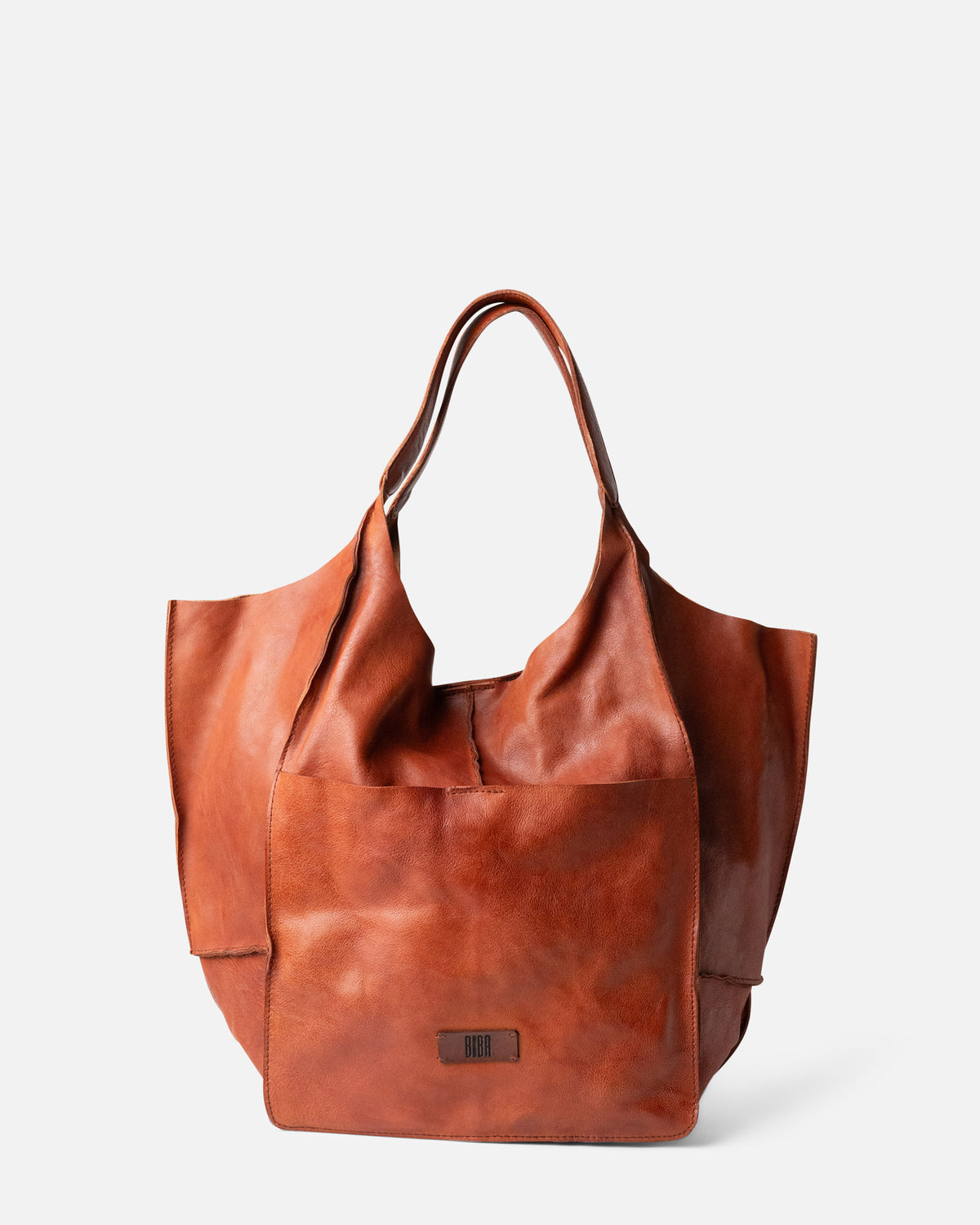 BIBA Homer leather shopper bag front view