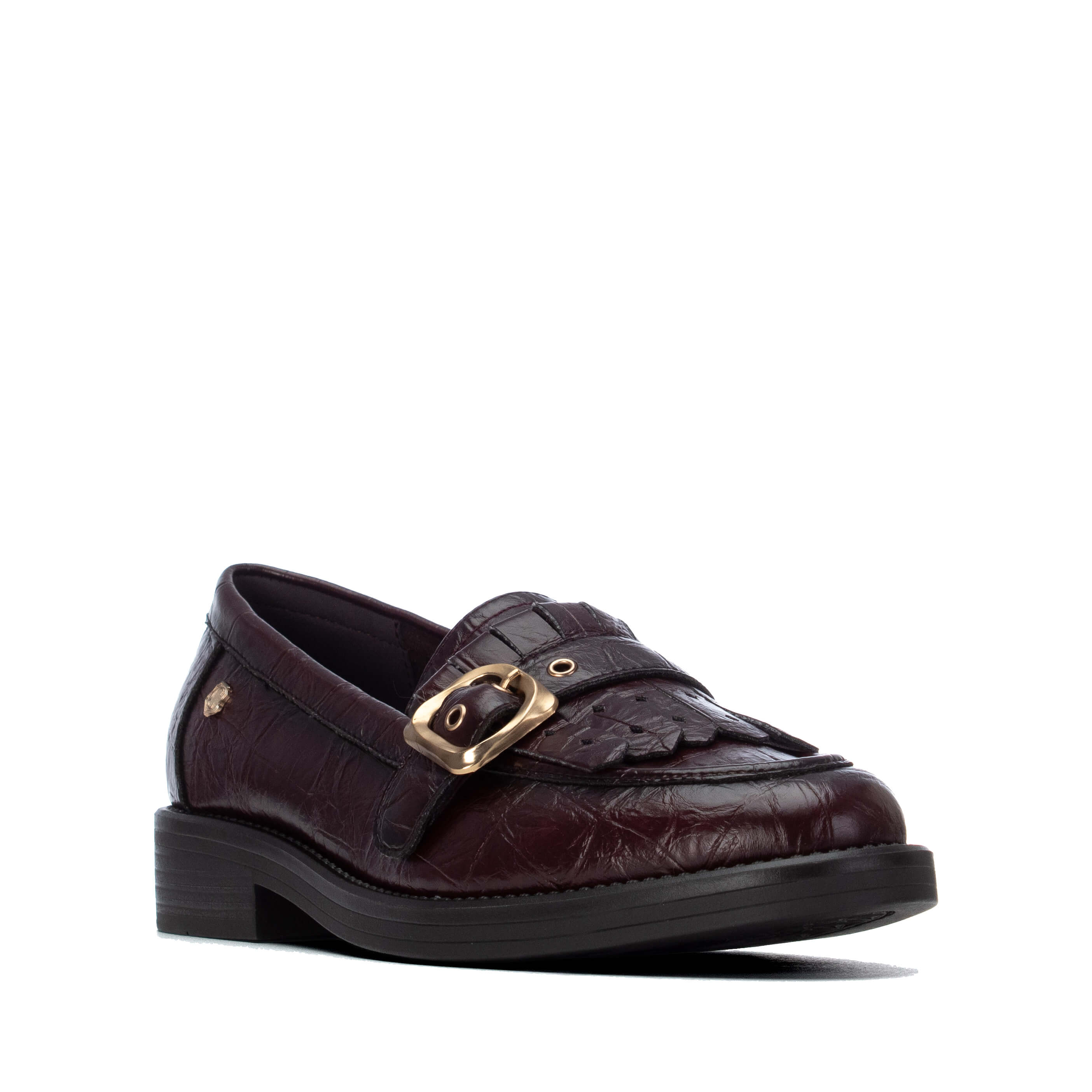 Carmela leather-look loafers with central embellishment