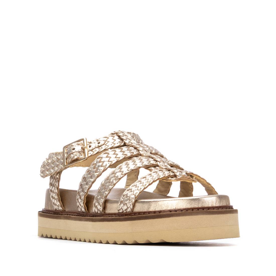 Gold platform sandal
