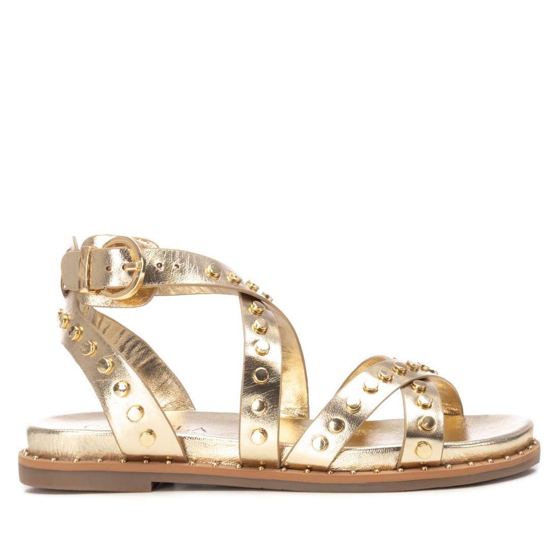Gold sandal with studded details
