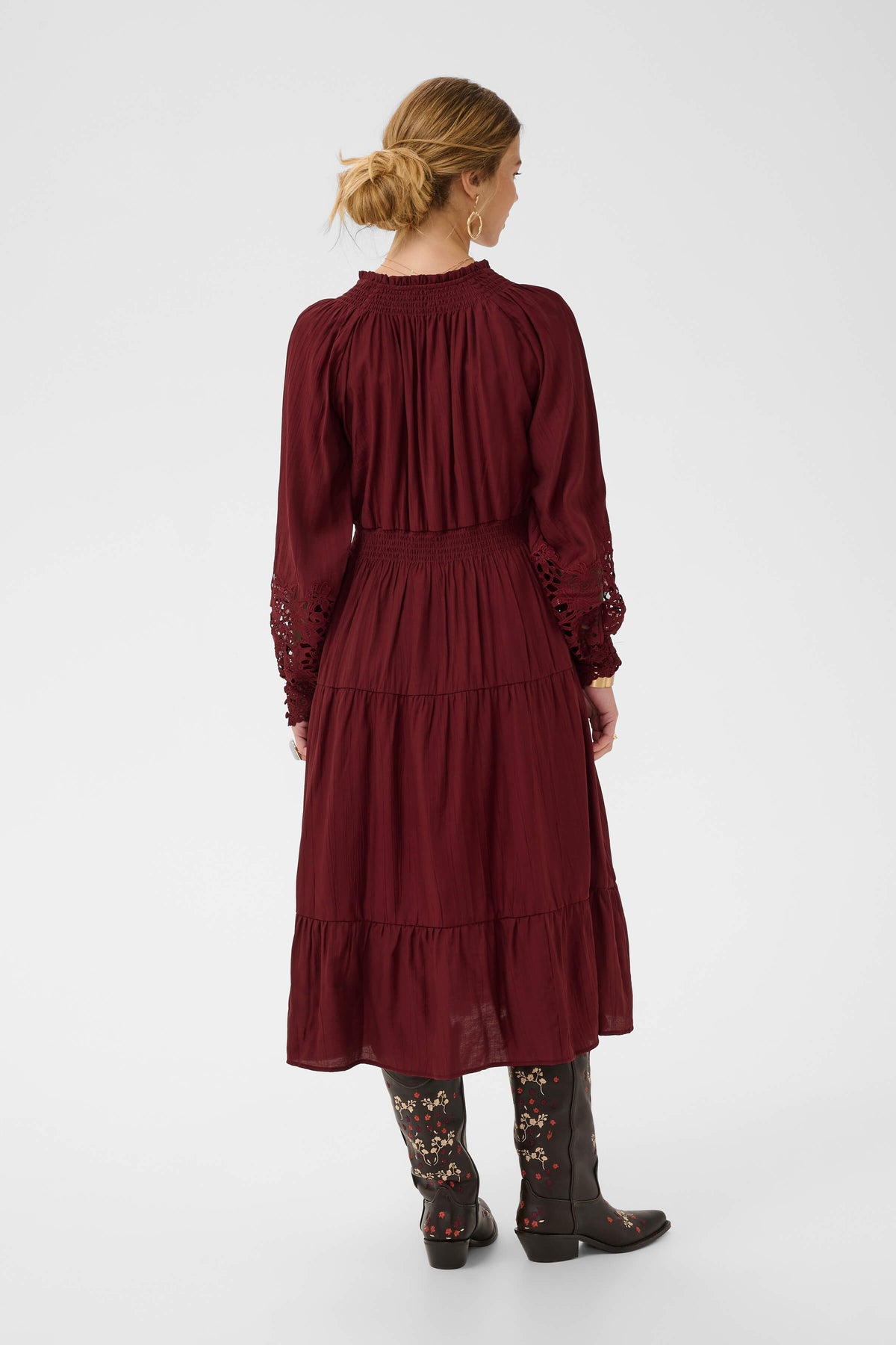 Cream Tina cabernet dress back view