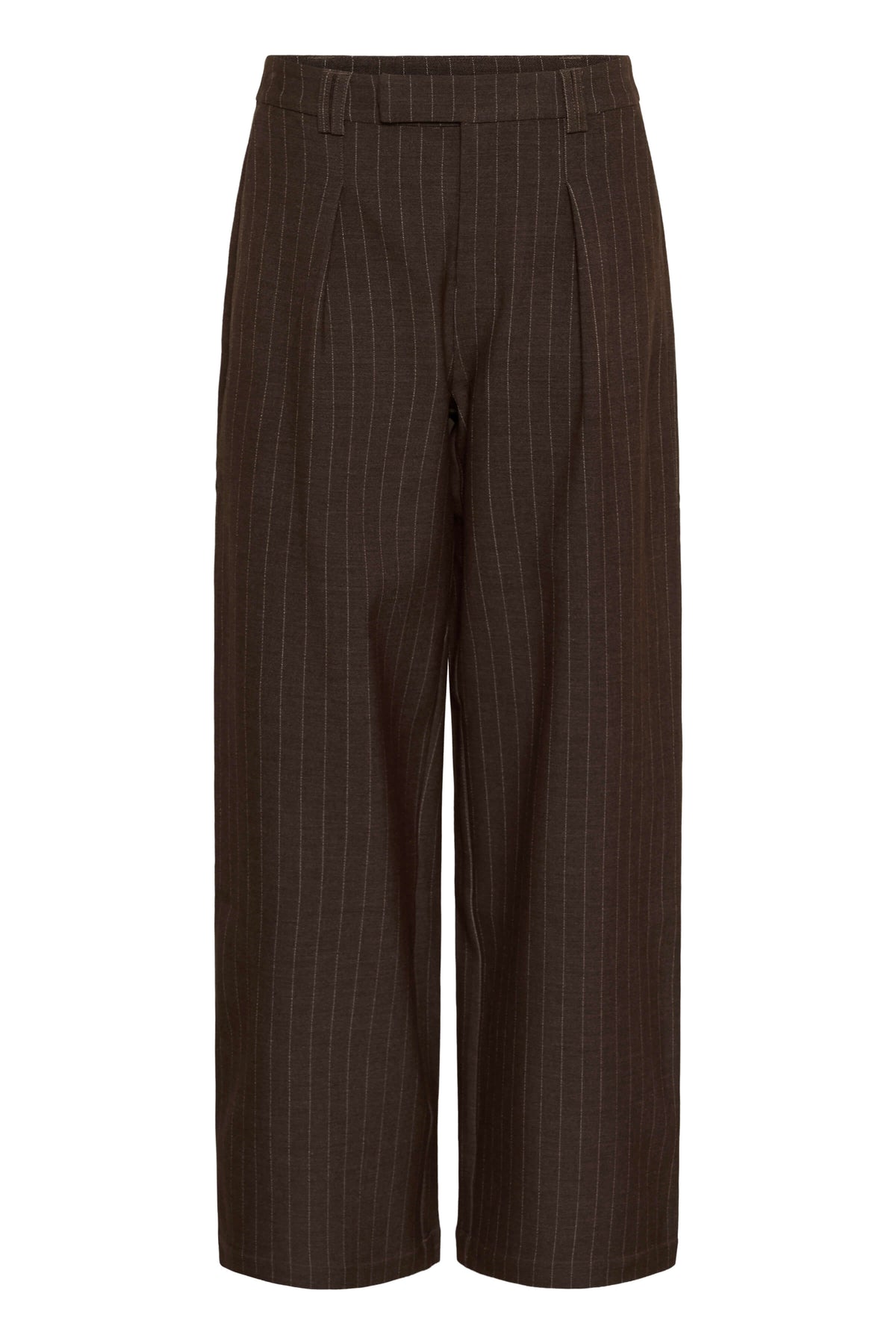 Cream Tingle tailored trousers with belt loops