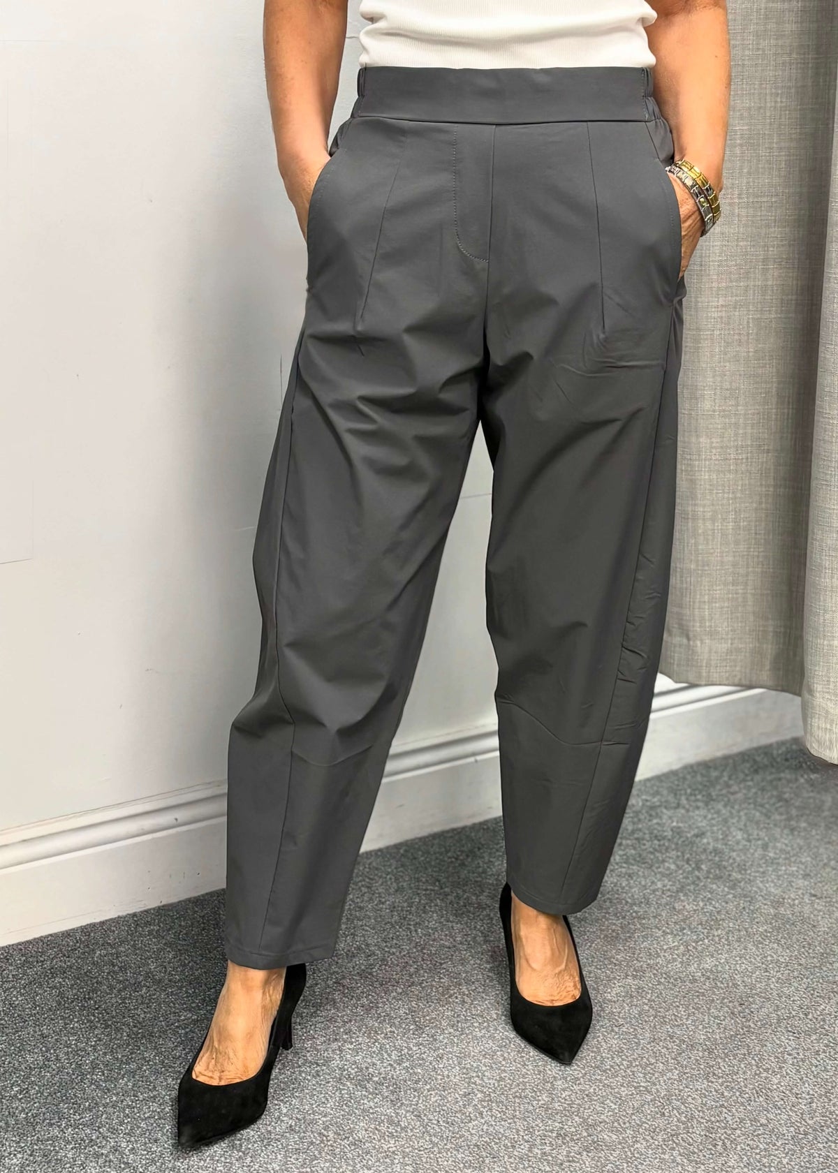 DARLING travel fabric trousers in grey