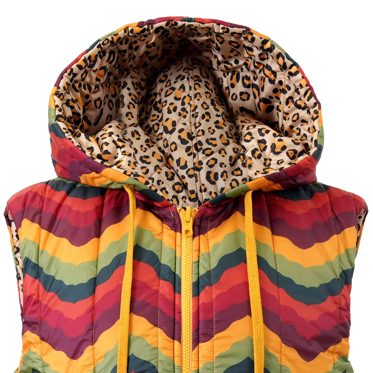 Reversible puffed vest from Emily Lovelock