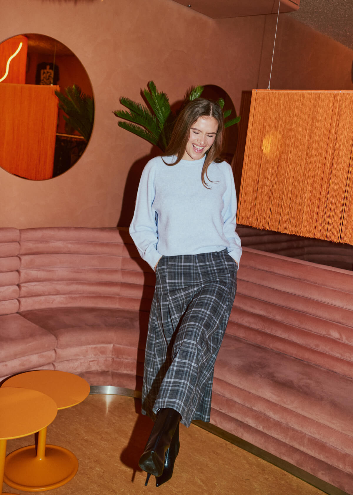 Freequent FQHARA blue melange knitted pullover