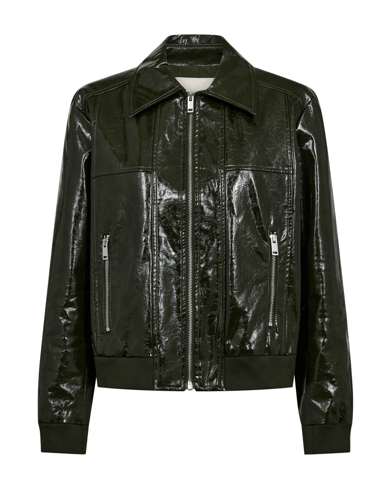 Freequent leather-look jacket with a subtly crinkled texture