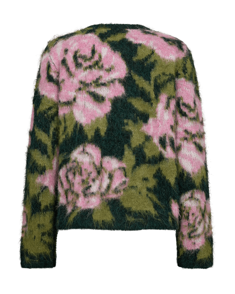 Freequent women’s floral cardigan with a straight regular fit