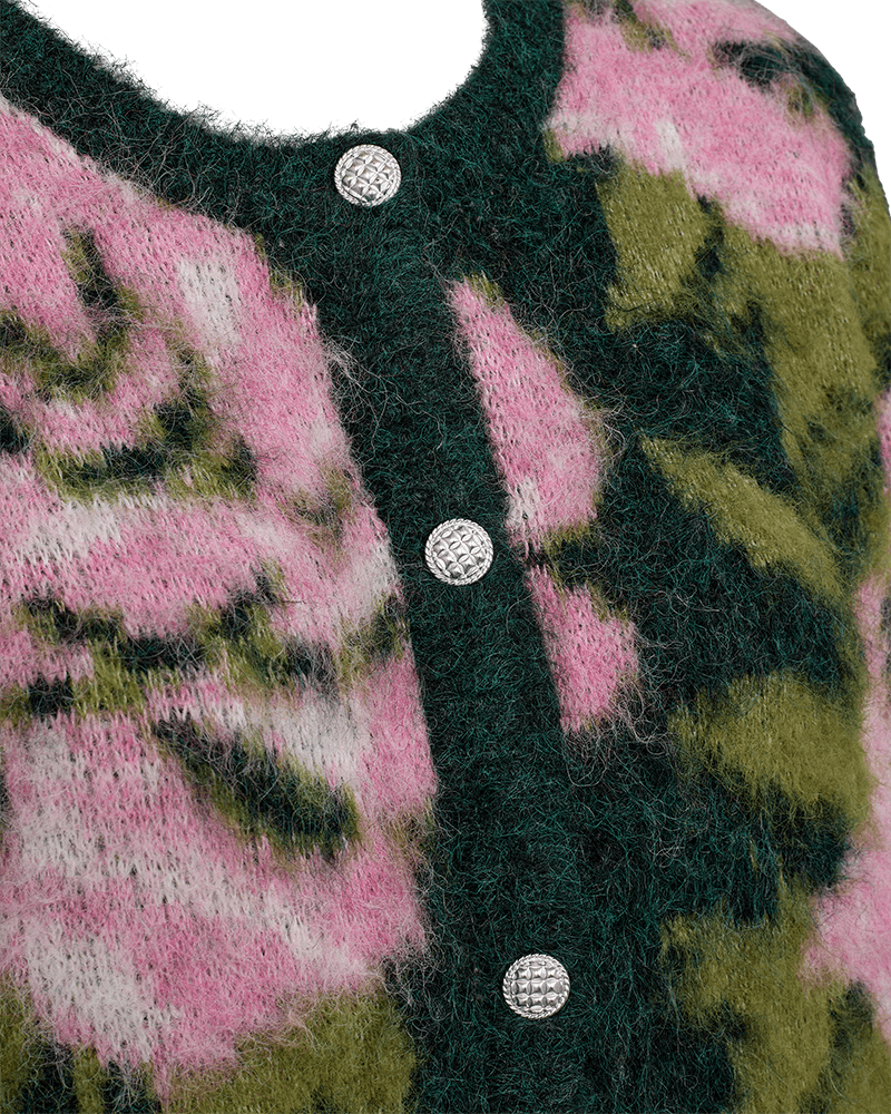 Soft knitted Lippi Cardigan by Freequent with a fluffy texture