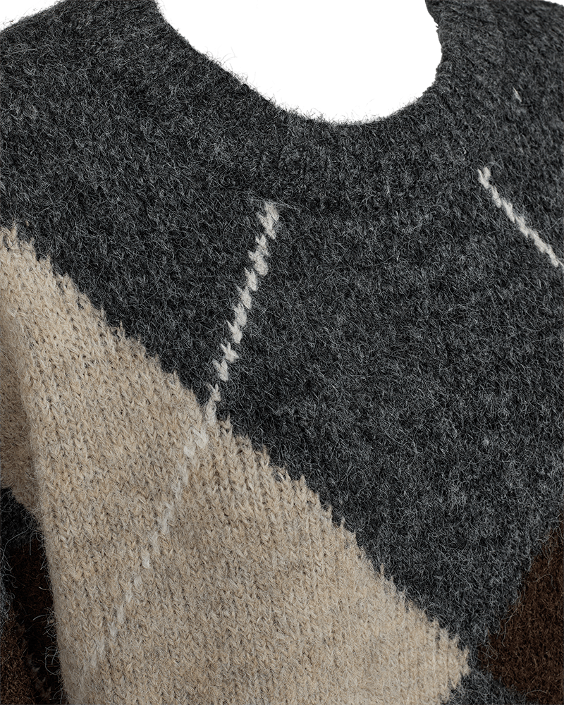 Freequent FQGRSLULU pullover with argyle intarsia pattern