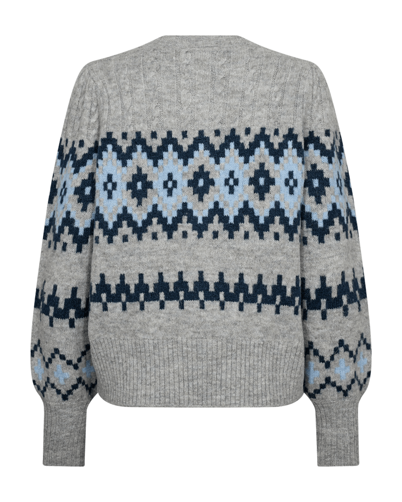 Freequent Merla patterned knit cardigan back view