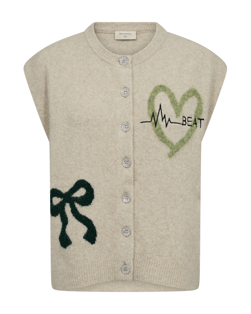 Front view of the Freequent Nomas button-through waistcoat