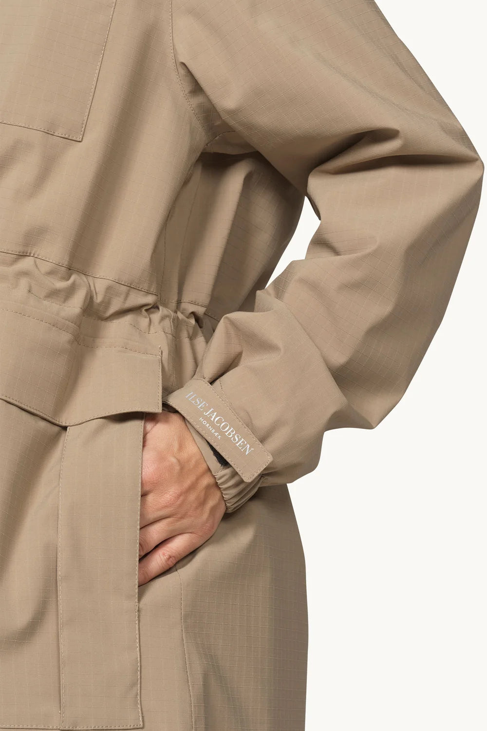 Ilse Jacobsen long padded waterproof winter coat cuff detail