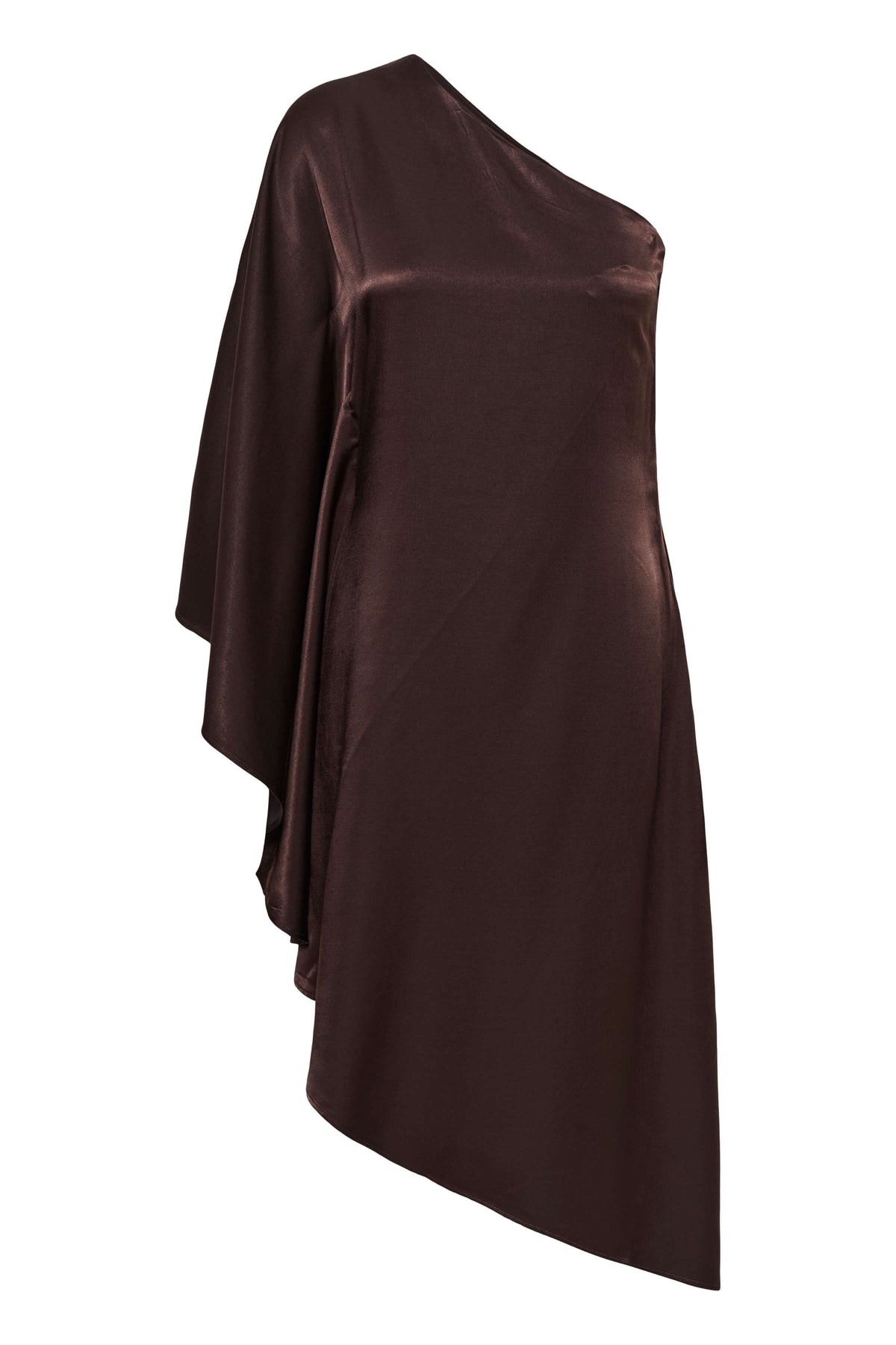 My Essential Wardrobe Estelle dress with dramatic draped sleeve - front view