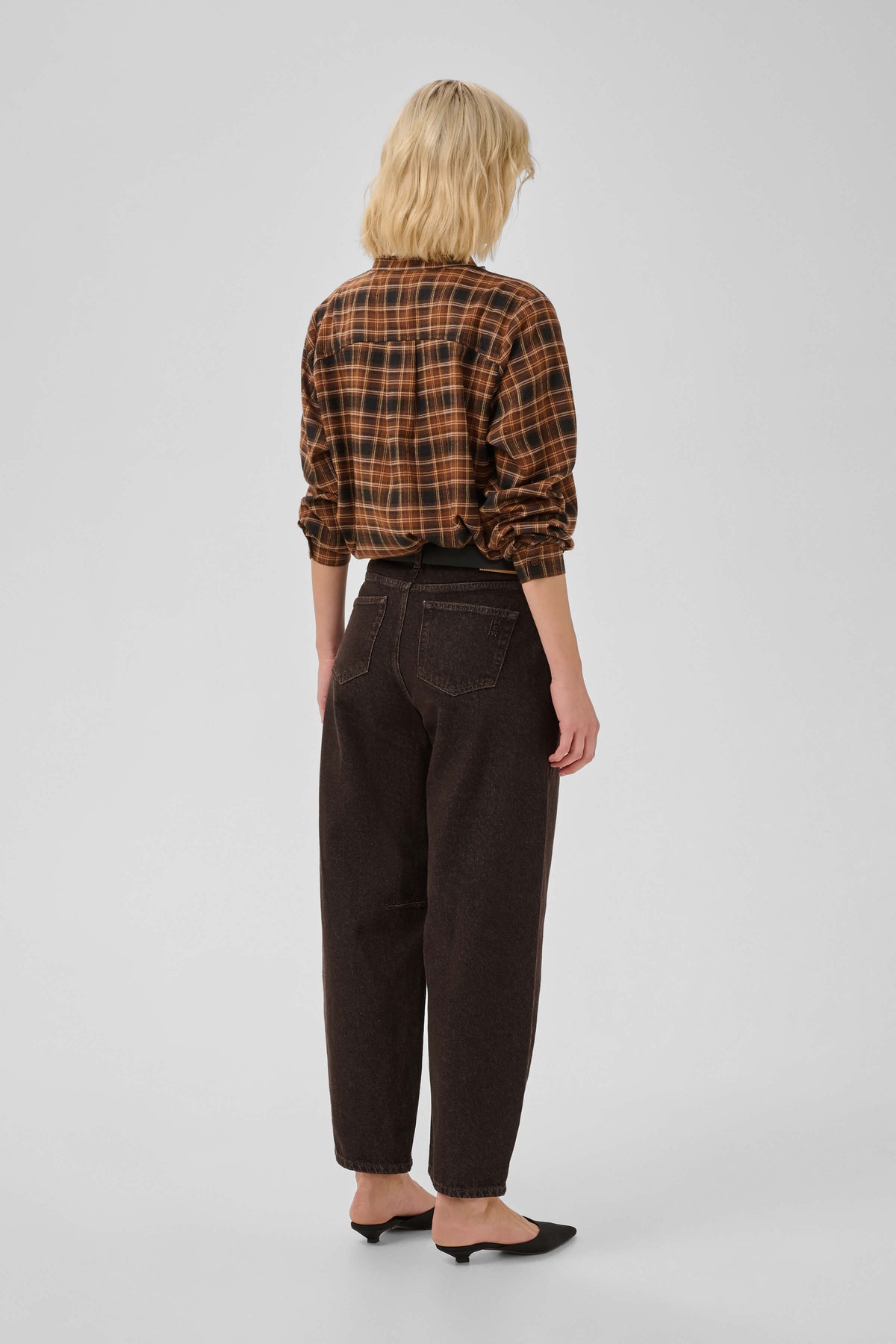 My Essential Wardrobe dark brown cotton jeans