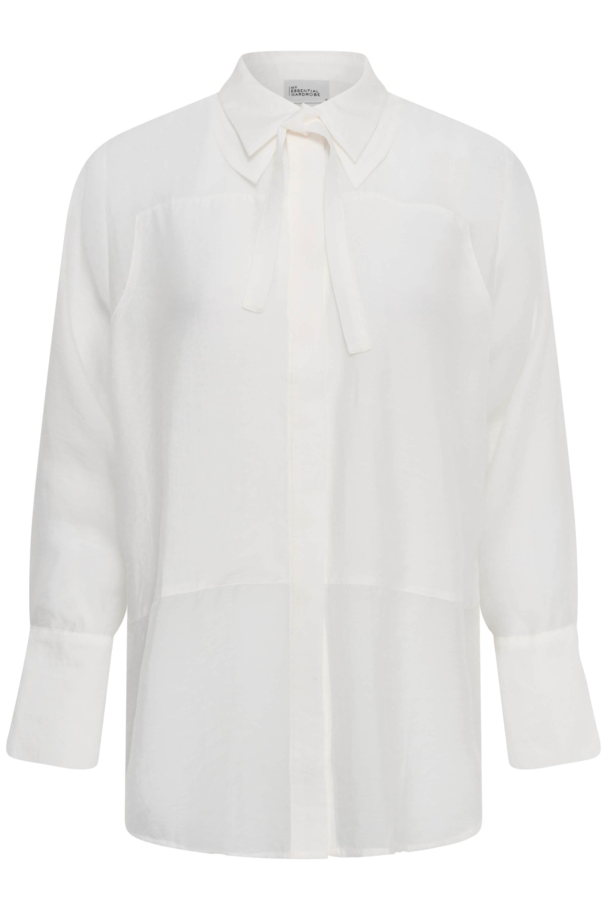 My Essential Wardrobe Smilla white oversized shirt front view