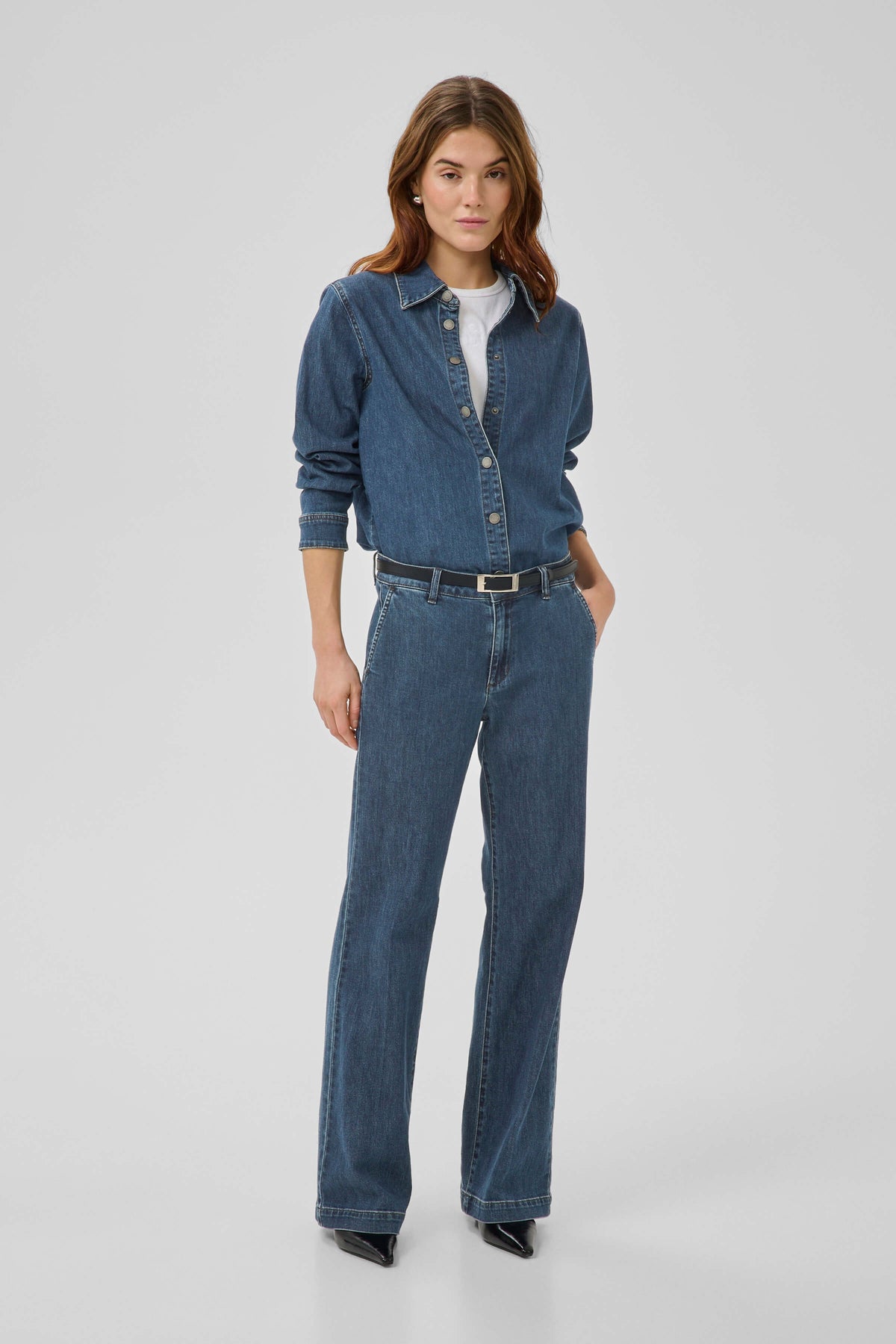 My Essential Wardrobe wide-leg jeans with practical belt loops