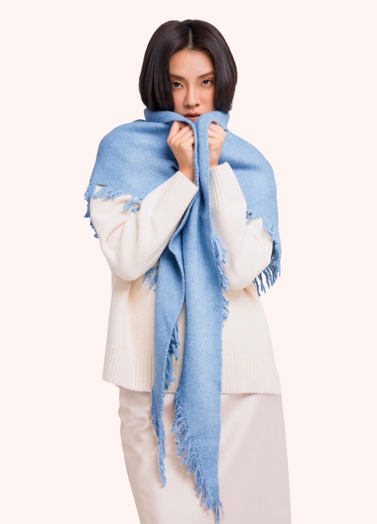 Powder Emily Knitted Scarf in Denim