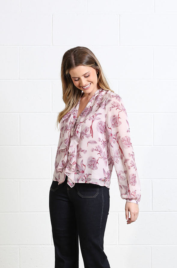 Rant & Rave Anna Frill Top with an all-over floral print
