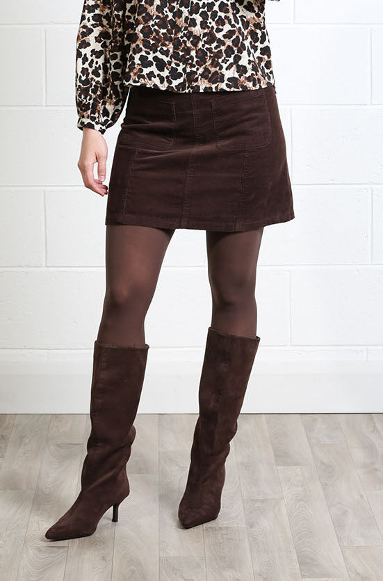 Rant & Rave Charlotte corduroy mini skirt with an A-line silhouette