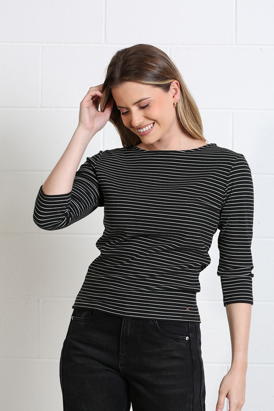 Rant & Rave Molly striped top with a fitted silhouette