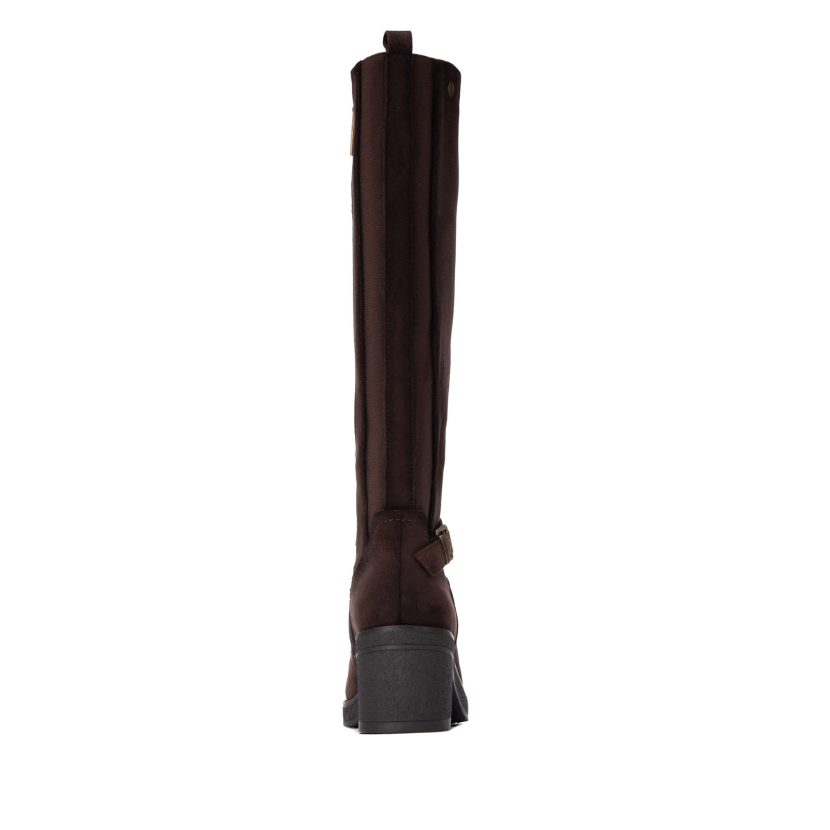 Pair of Refresh knee-high boots with block heels and ankle straps
