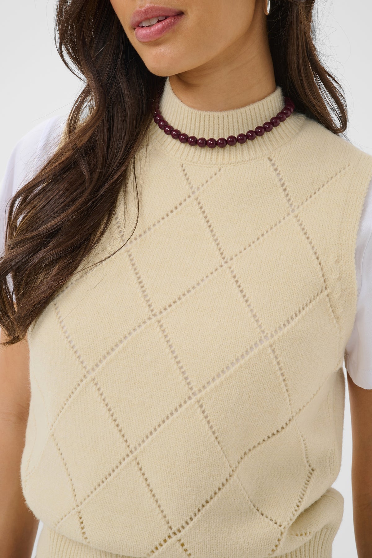 Saint Tropez TheresaSZ knitted vest with a mock neckline