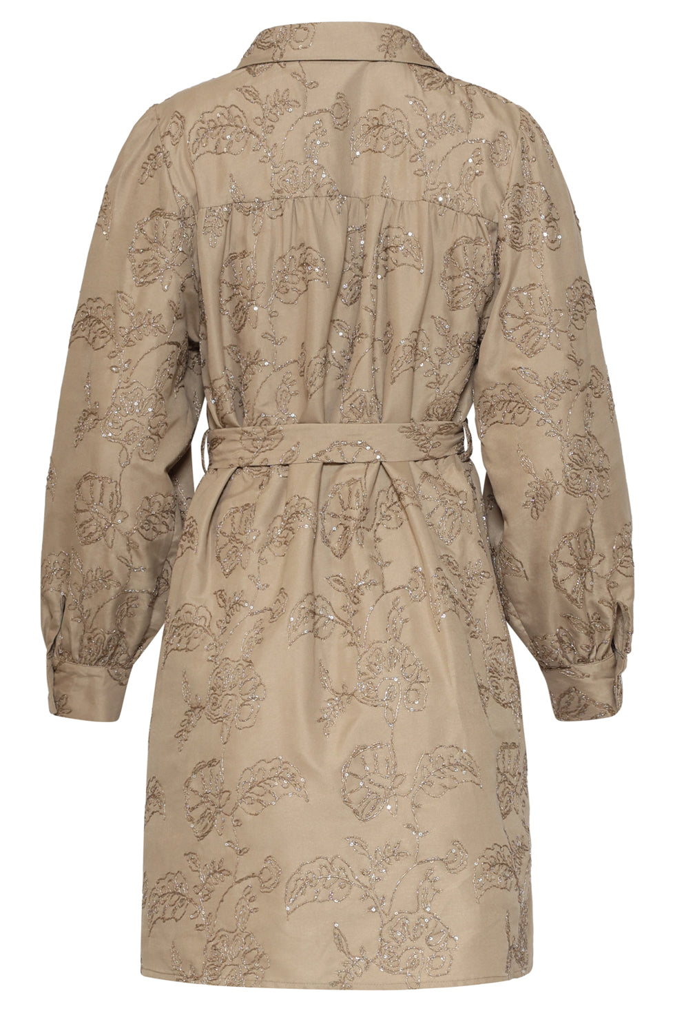 Smashed Lemon floral sequin belted shirt dress
