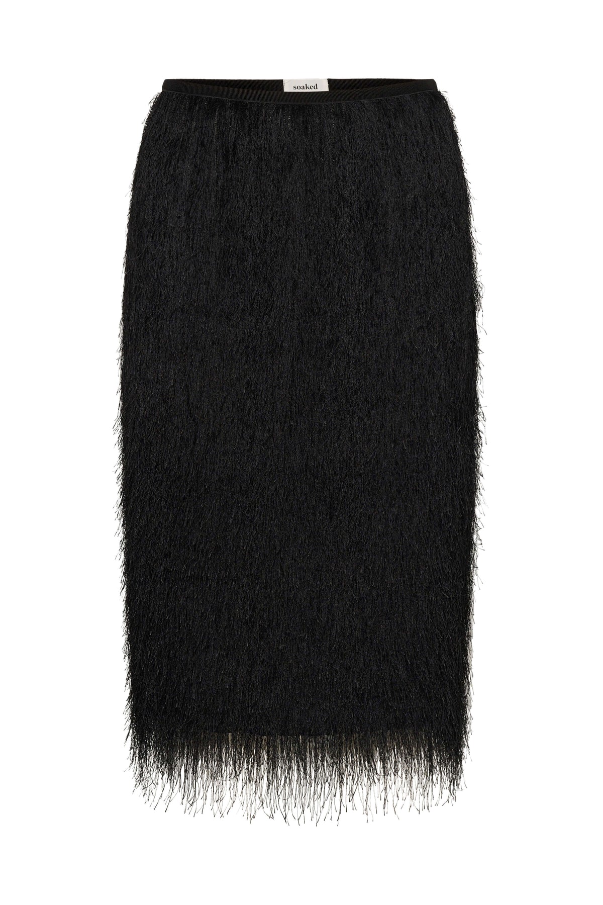 Soaked in Luxury Dacre calf-length fringed pencil skirt