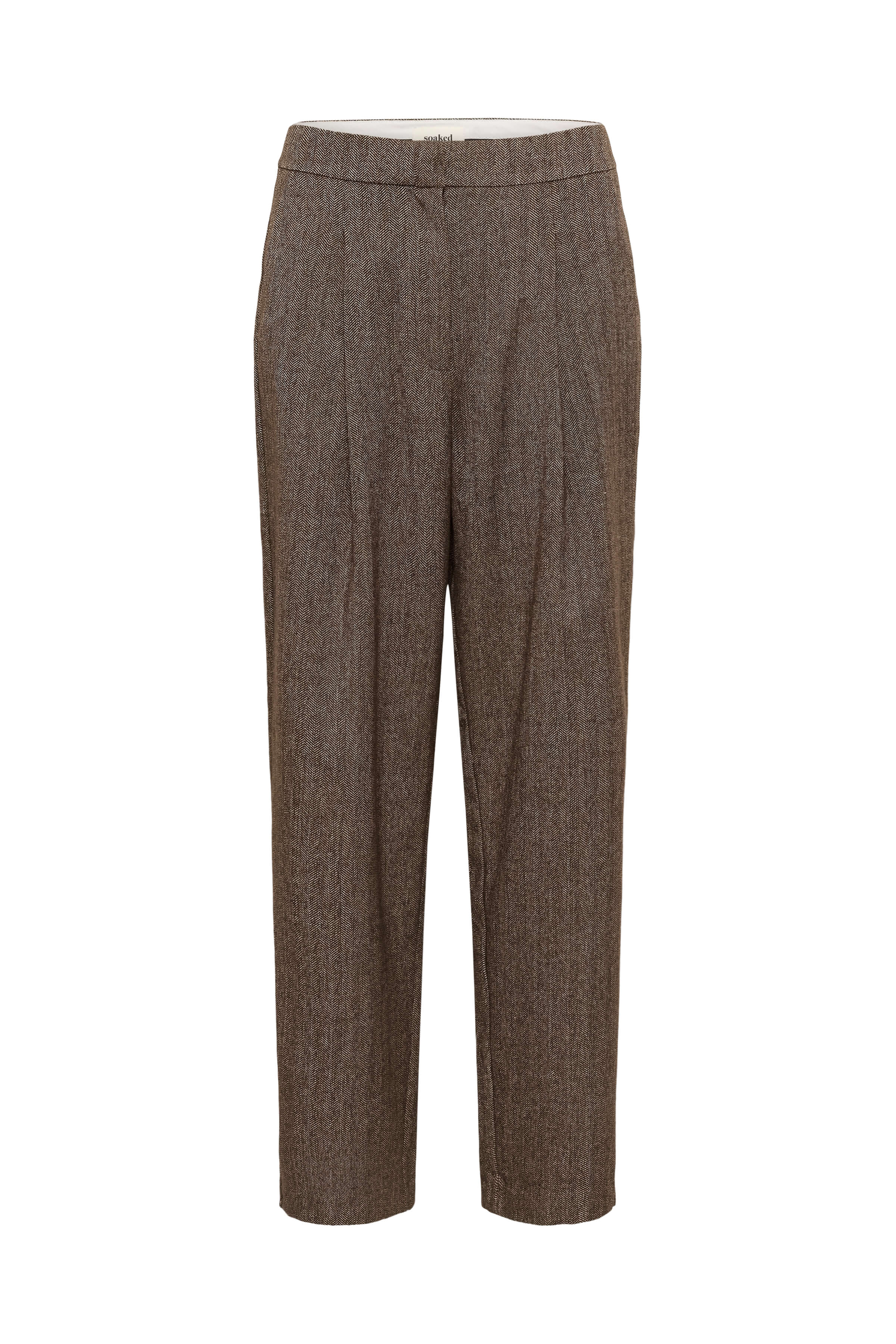 Front view of Soaked in Luxury Kango herringbone trousers