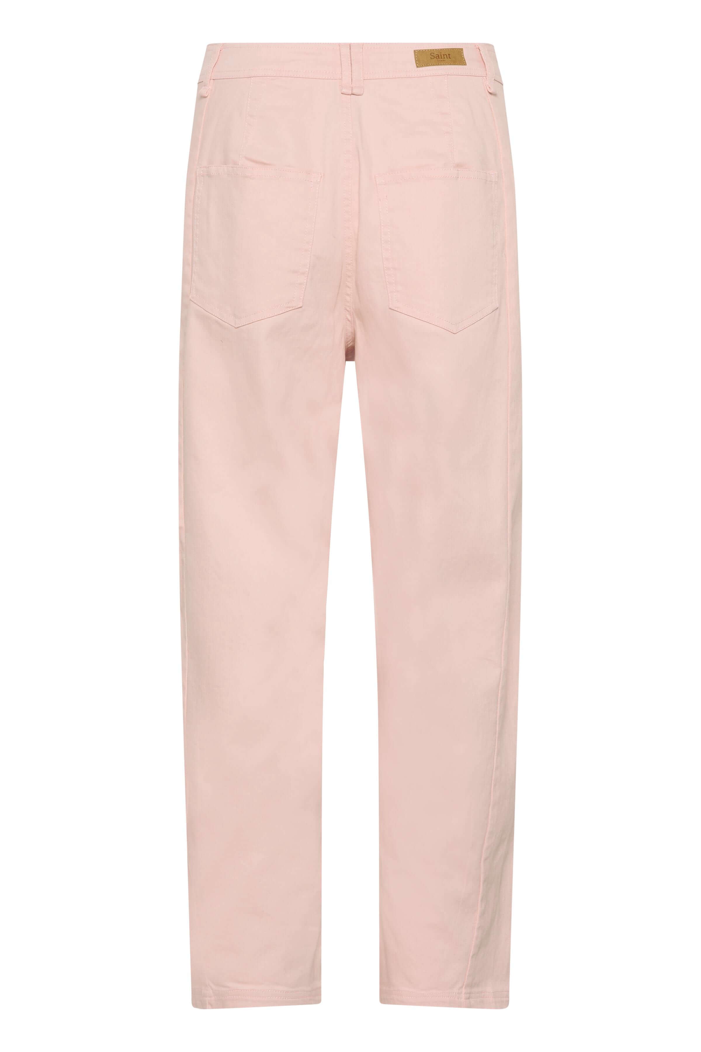 Pink balloon-leg jeans - back view