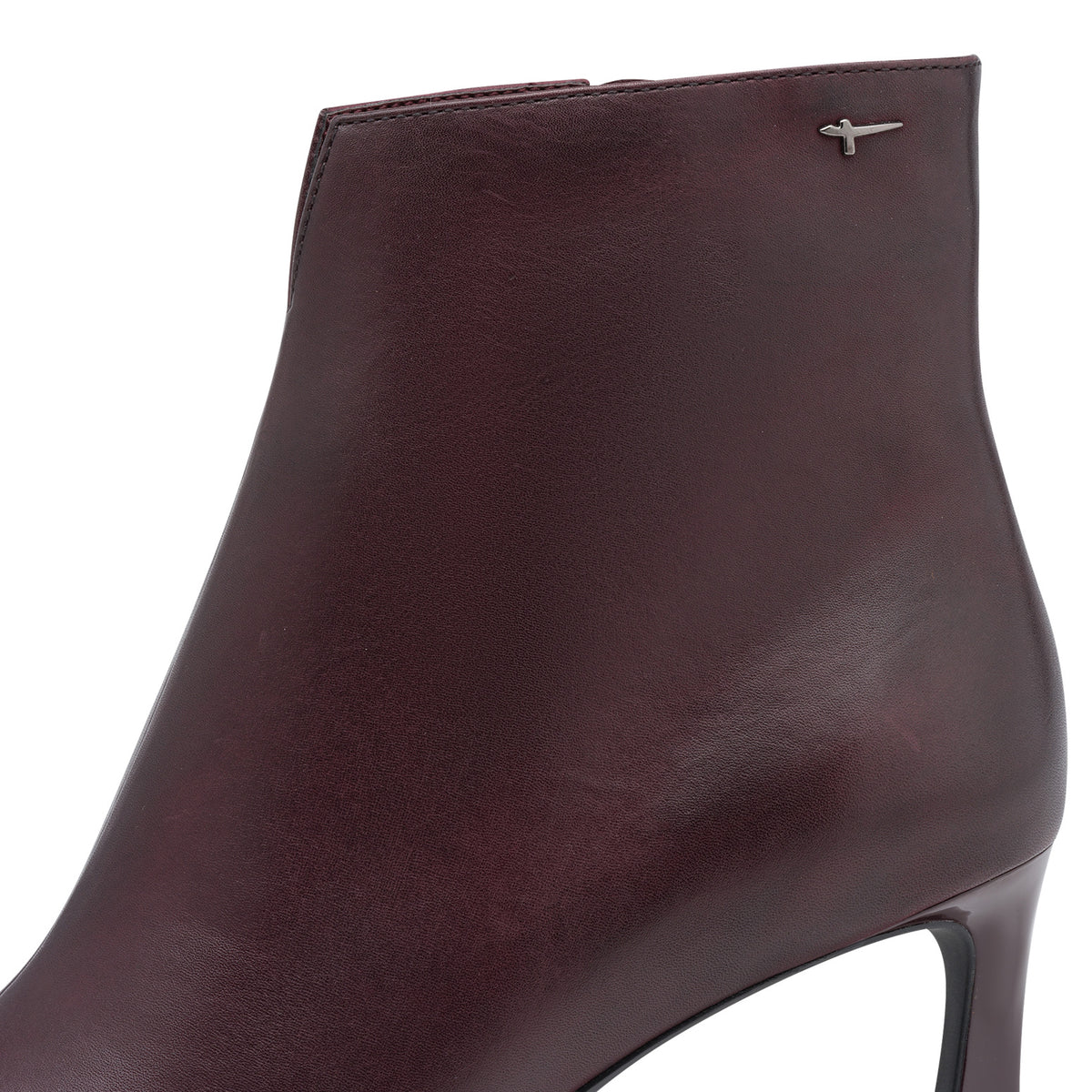 Side view of Tamaris leather boots with a stiletto heel