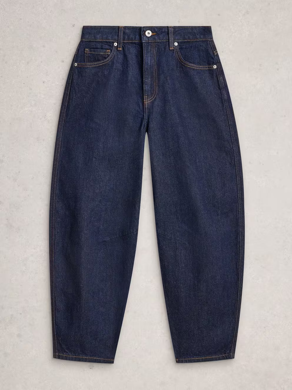White Stuff barrel-leg jeans flat front view