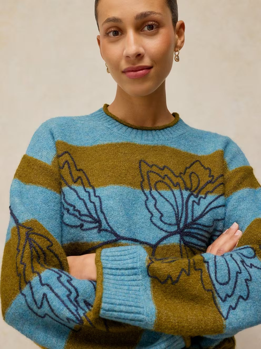 White Stuff Emma chunky stripe crew-neck jumper