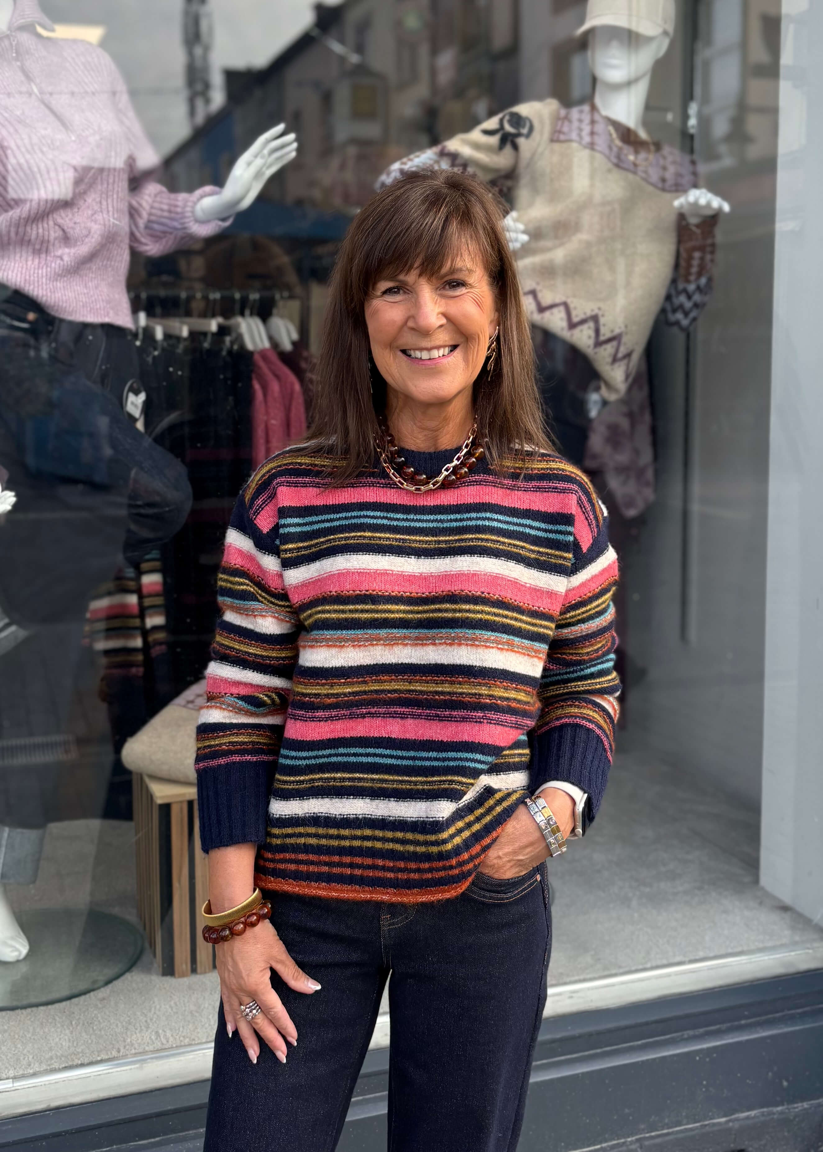 White Stuff Florence stripe jumper 446750 front view