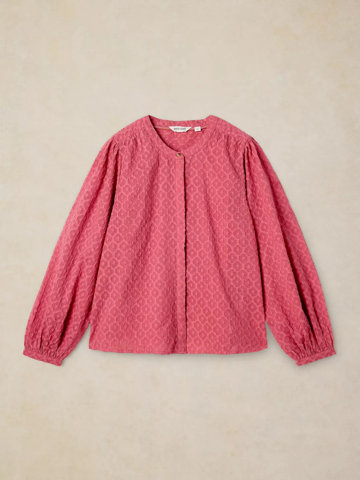 White Stuff textured jacquard top flat front view