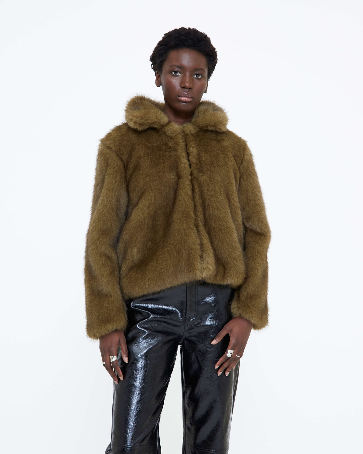 Wild Pony short faux fur coat front view