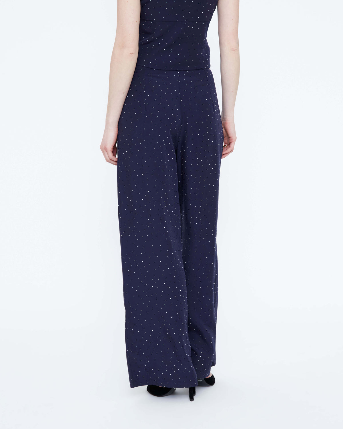 Wild Pony navy embellished trousers back view