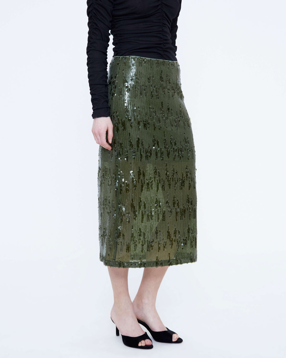 Wild Pony sequin midi skirt front view