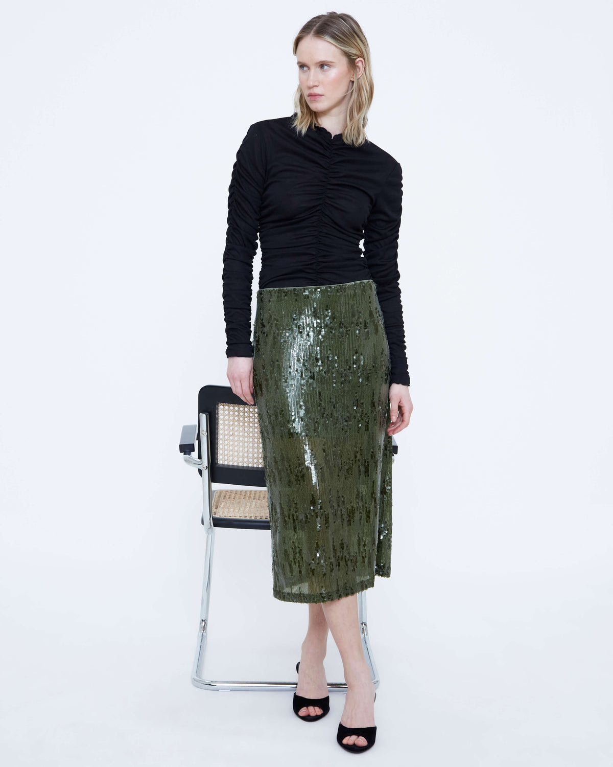 Wild Pony midi skirt with side zip fastening