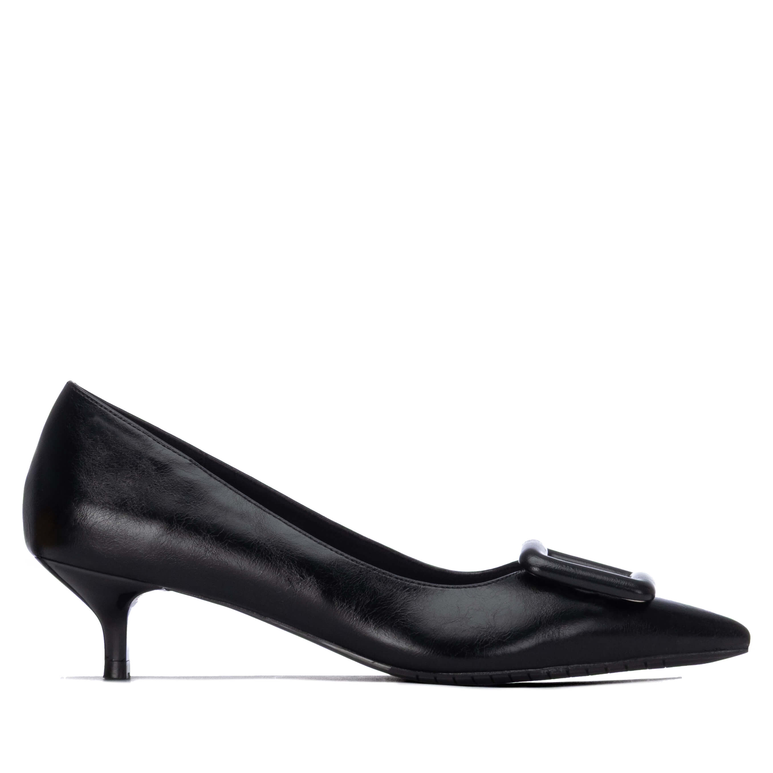 Xti leather-look pump with a subtle glossy finish