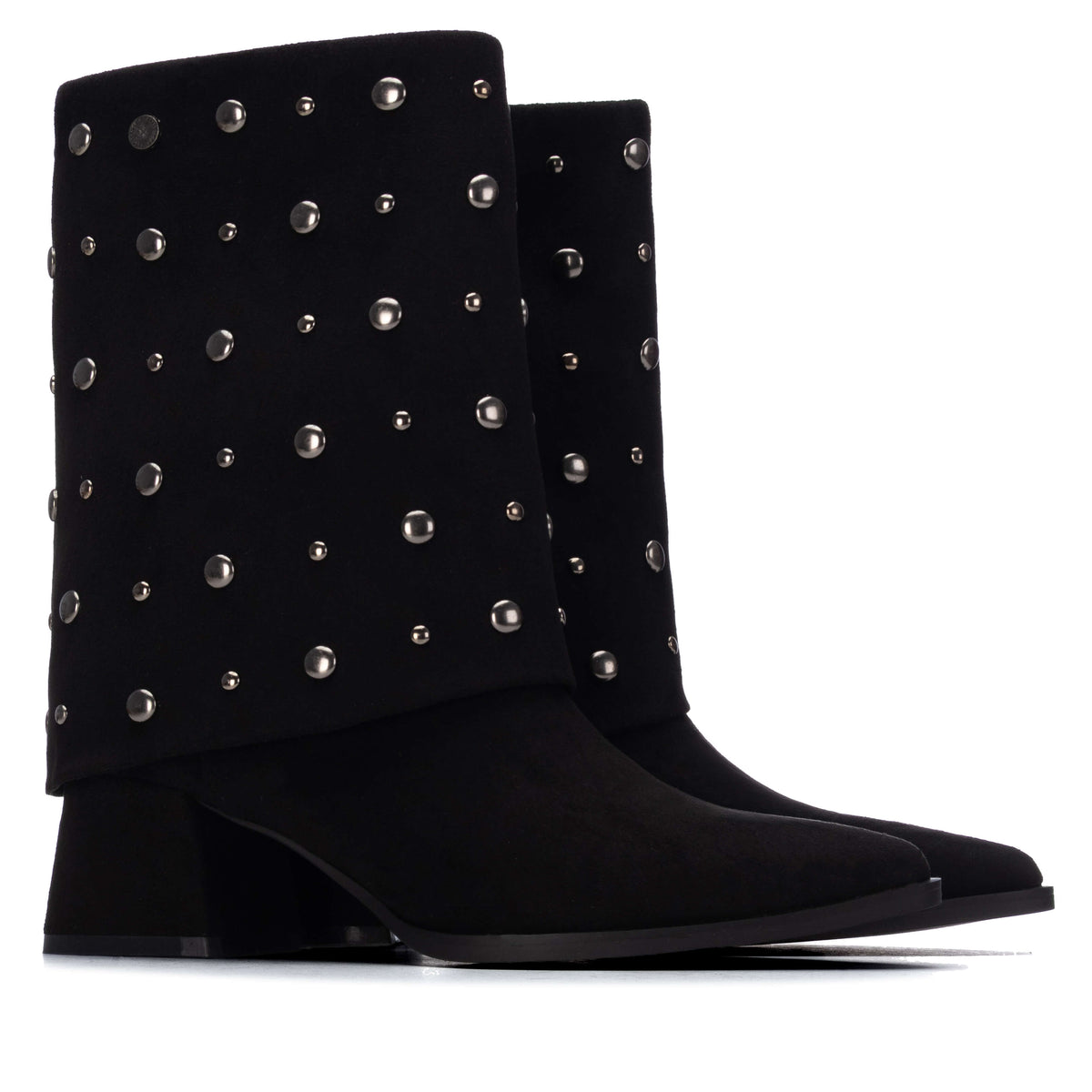 Women’s suede-look boot with metallic embellishments