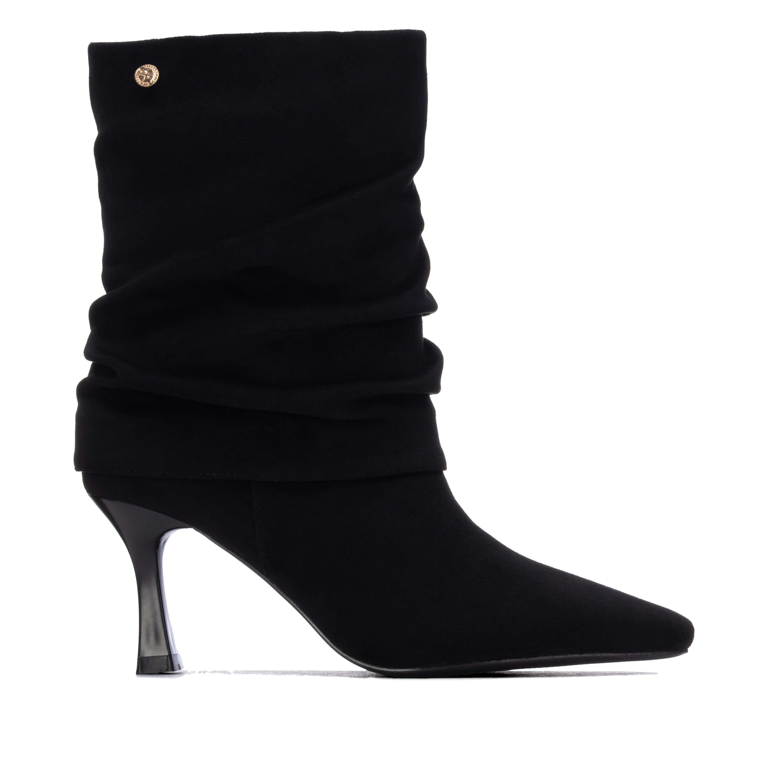 Xti suede-look ankle boot with a slender heel