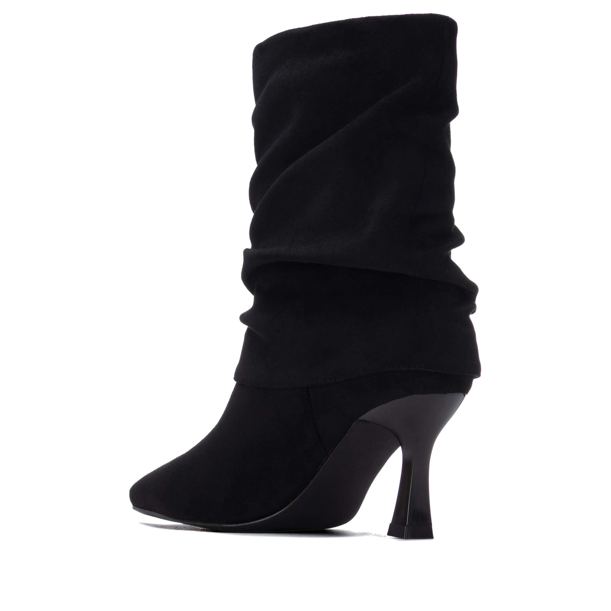 Women’s suede-look boot with a 7 cm heel