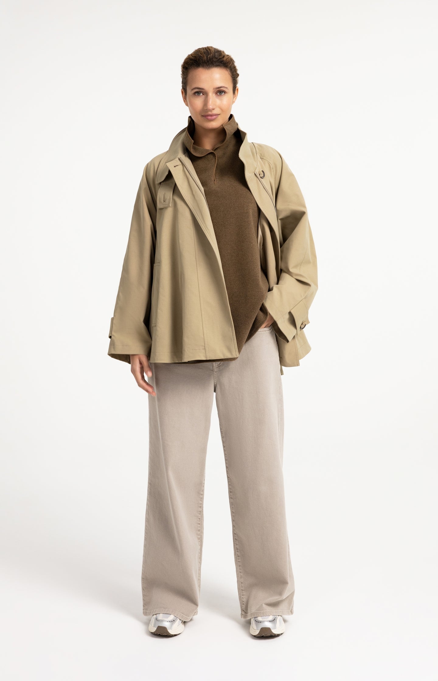 Front view of YAYA A-Line Trench Jacket