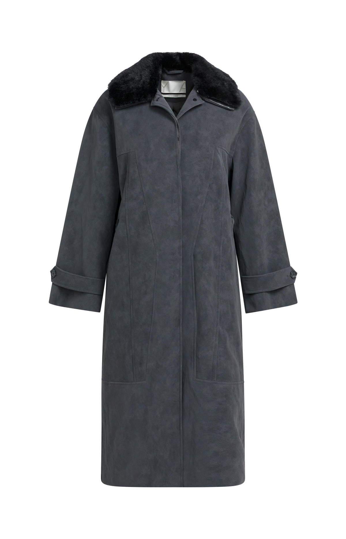 YAYA long coat with concealed press-stud closure