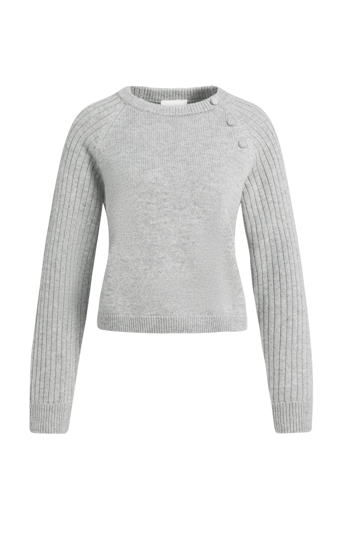 YAYA ribbed-sleeve knitted jumper front view